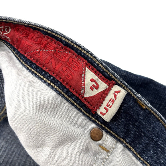 2001 Guess Stretch Denim Dark Wash Mid Rise Bootcut Jeans 32x30" Made in Mexico - Picture 7 of 16
